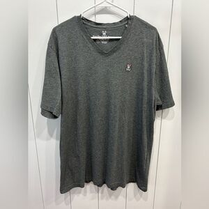 Psycho Bunny V-Neck Cotton Grey Shirt - Men’s Size 8 XXL